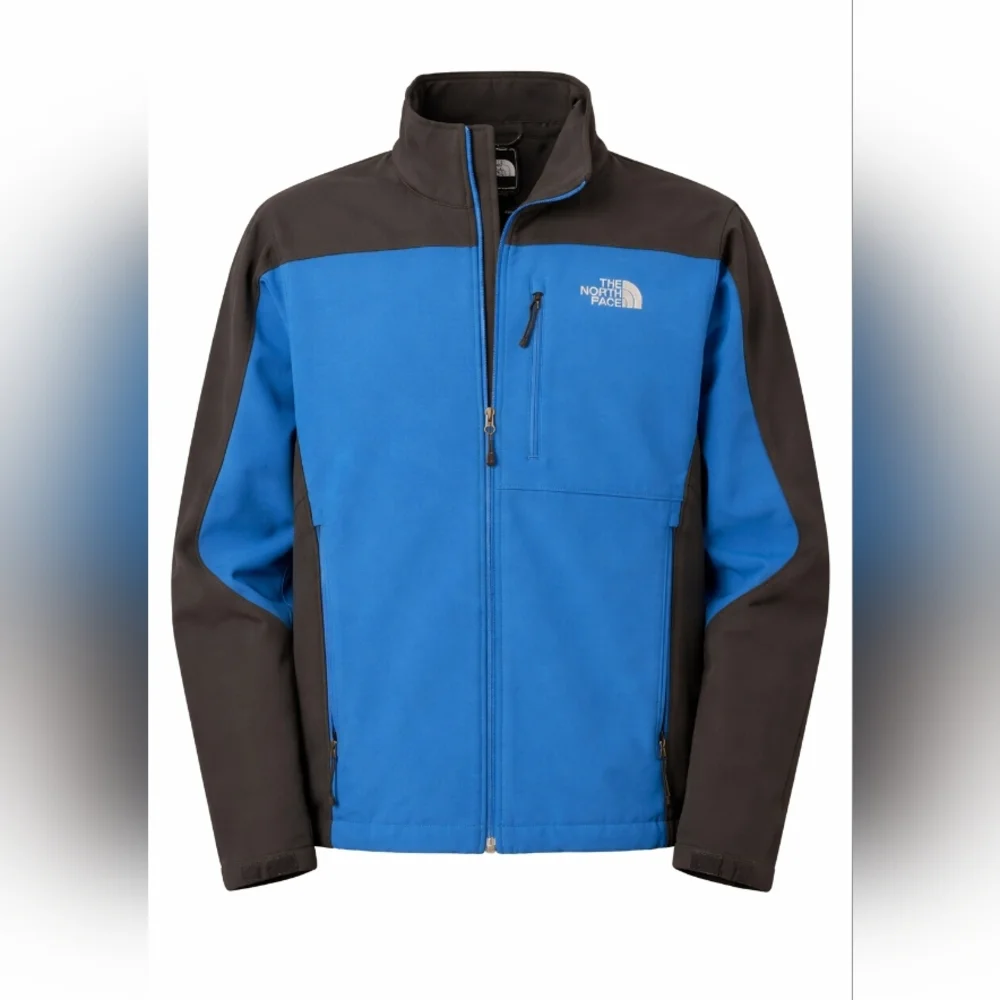 The North Face Blue Gray Softshell Jacket Men’s Medium Full Zip Outdoor